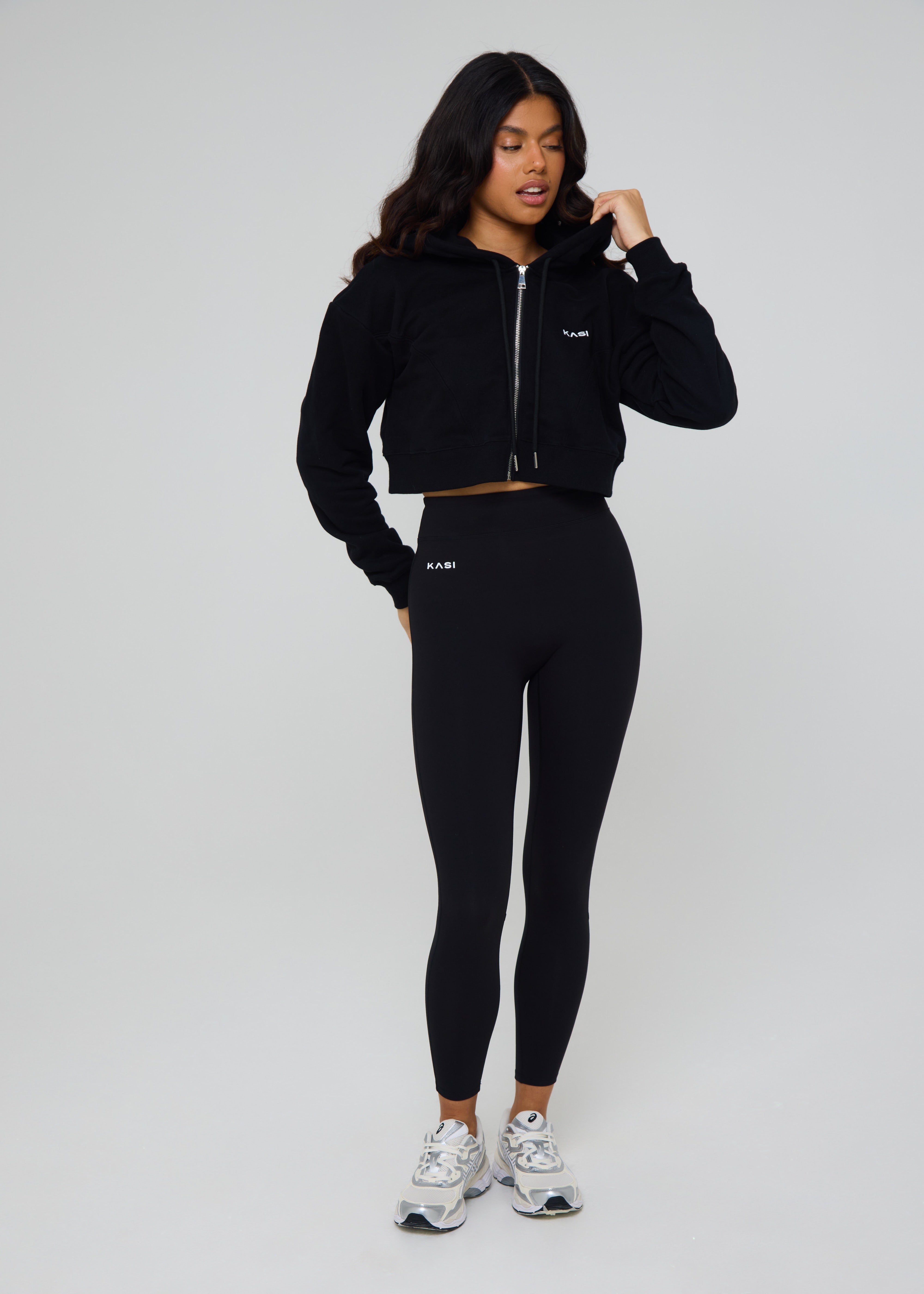 Cropped Zip Up Hoodie