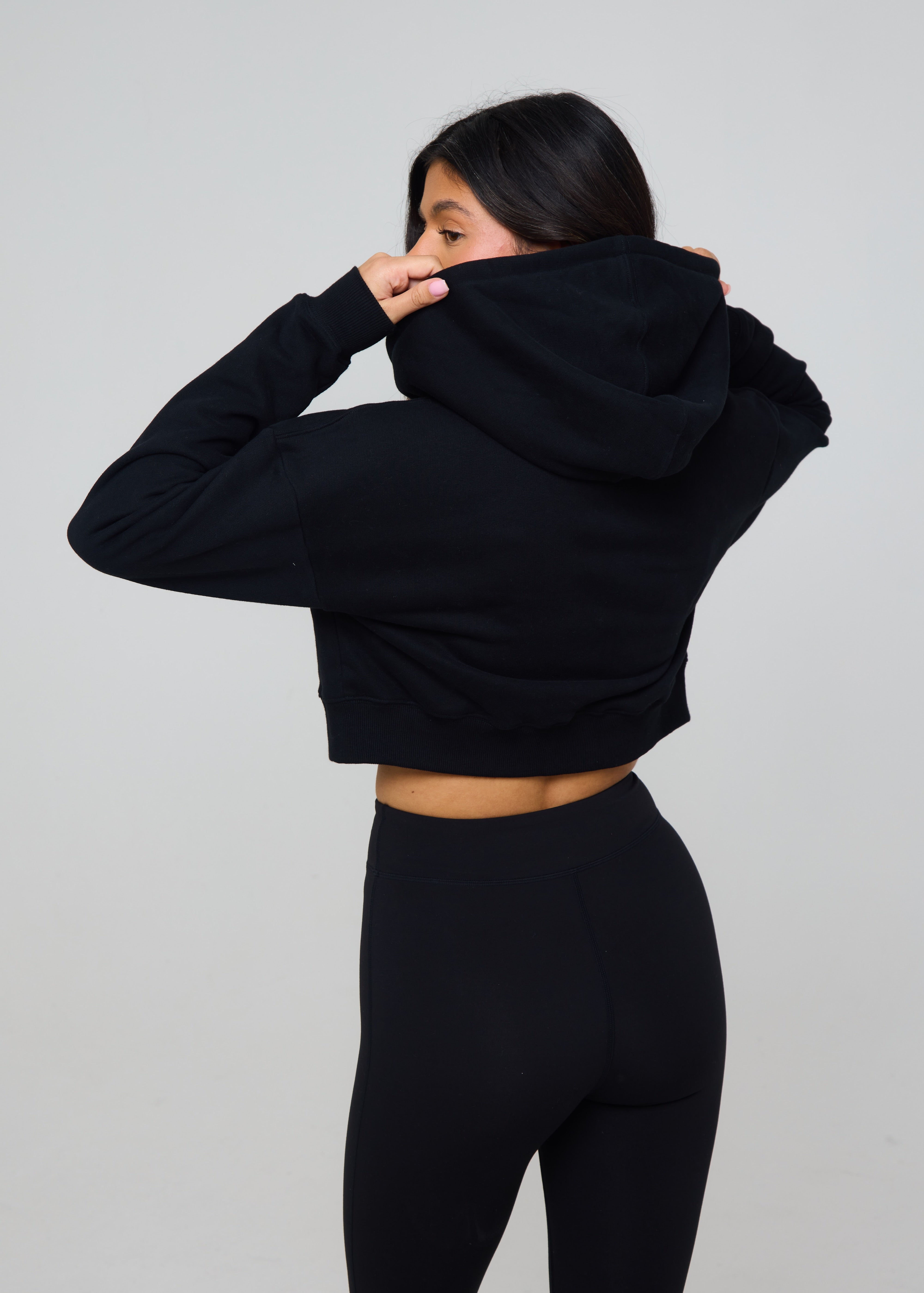 Cropped Zip Up Hoodie