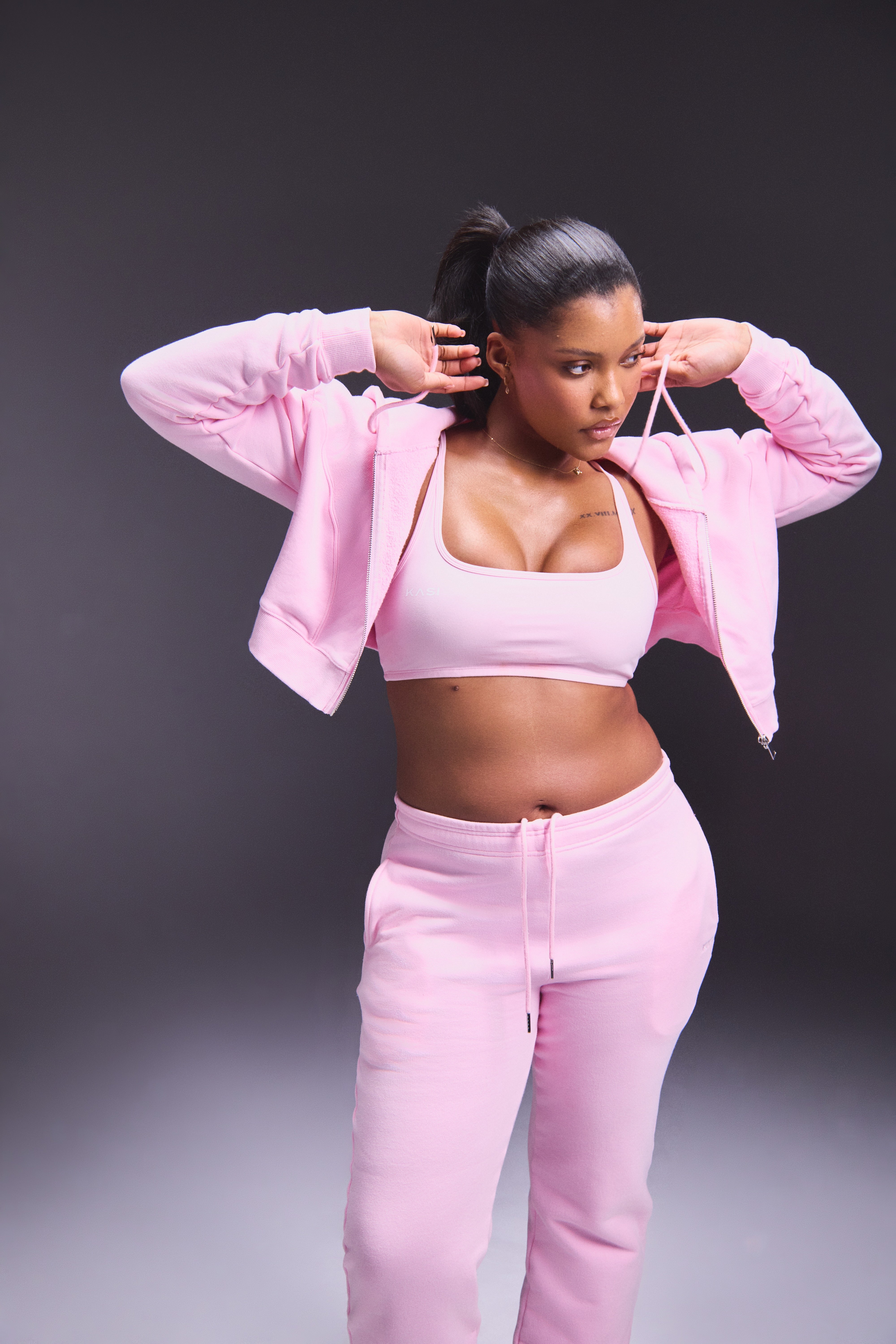 Cropped Zip Up Hoodie